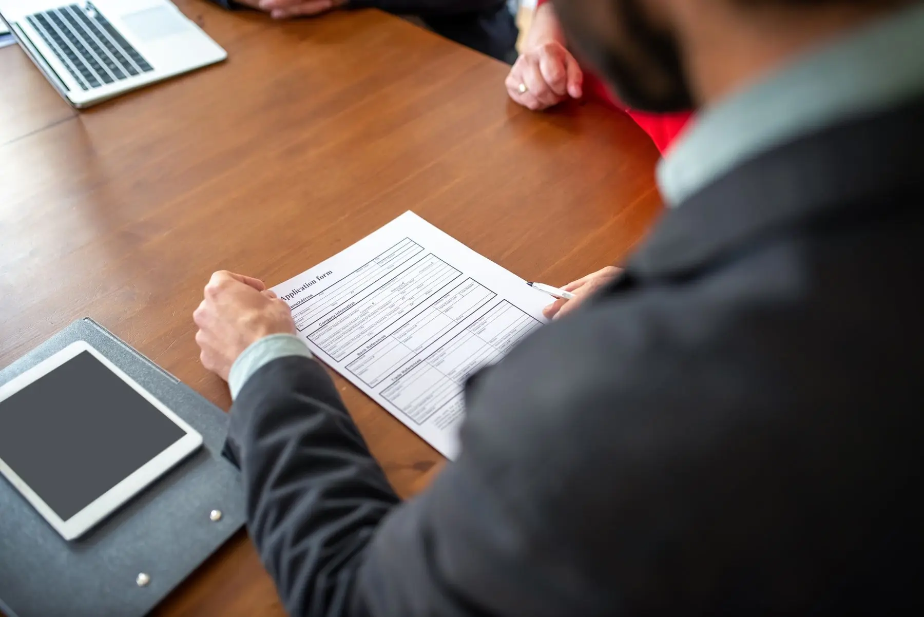 Reviewing a candidate's application form
